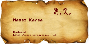 Maasz Karsa névjegykártya